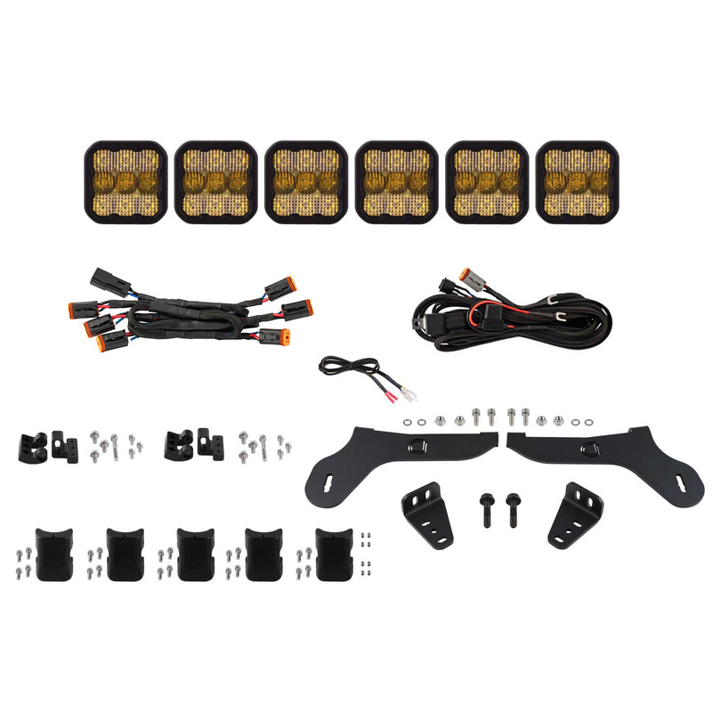 Diode Dynamics - SS5 Grille CrossLink Lightbar Kit for 2017-2020 Ford Raptor, Sport Yellow Combo
